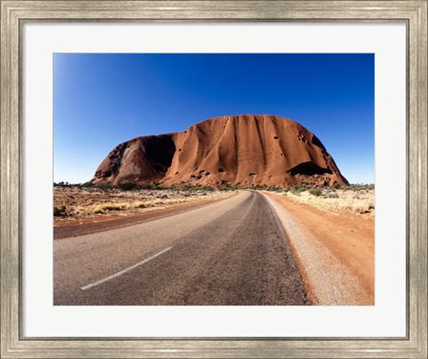 Framed Road passing through a landscape, Ayers Rock, Uluru-Kata Tjuta National Park, Australia Print