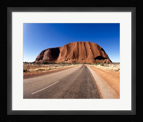 Framed Road passing through a landscape, Ayers Rock, Uluru-Kata Tjuta National Park, Australia Print