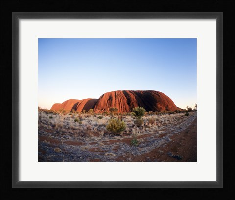 Framed Rock formation on a landscape, Ayers Rock, Uluru-Kata Tjuta Park Print