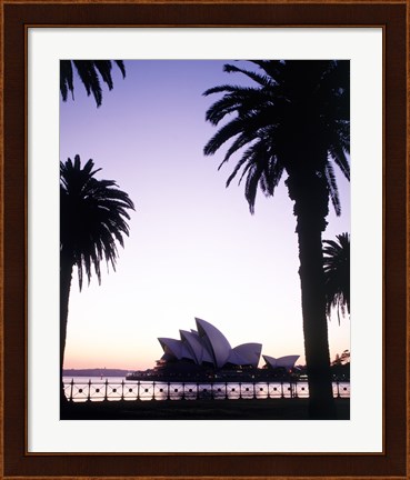 Framed Silhouette of a opera house at dusk, Sydney Opera House, Sydney, Australia Print
