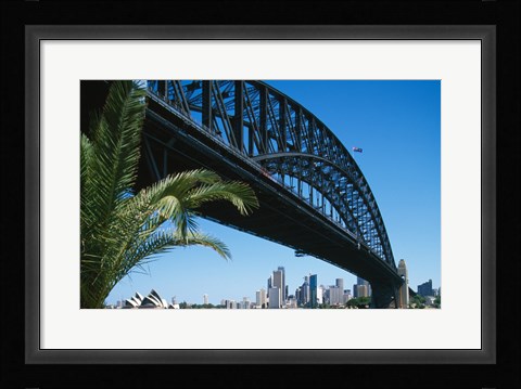 Framed Low angle view of a bridge, Sydney Harbor Bridge, Sydney, New South Wales, Australia Print
