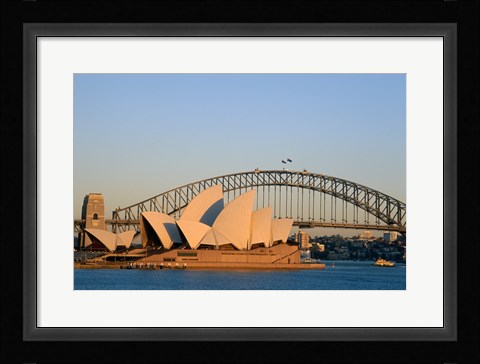 Framed Sydney Opera House in front of the Sydney Harbor Bridge, Sydney, Australia Print