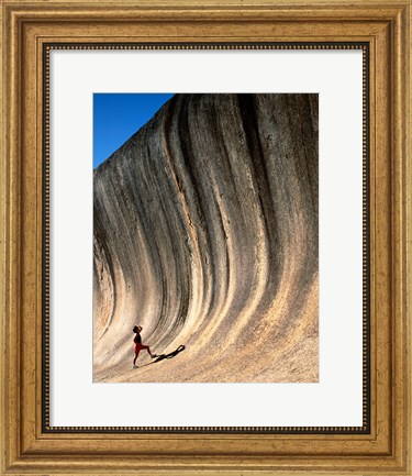 Framed Low angle view of a rock, Wave Rock, Hyden, Western Australia, Australia Print