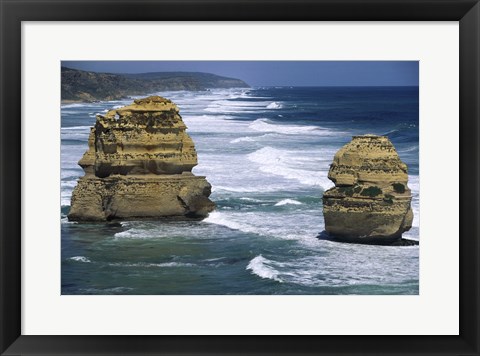 Framed Sea stacks at the Port Campbell National Park, Victoria, Australia Print