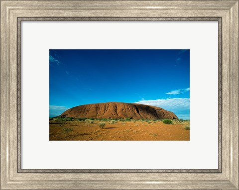 Framed Rock formation on a landscape, Ayers Rock, Uluru-Kata Tjuta National Park, Northern Territory, Australia Print