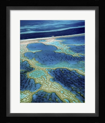 Framed Aerial view of a coastline, Great Barrier Reef, Australia Print