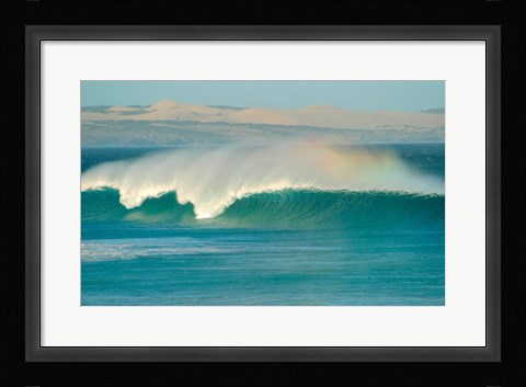 Framed Curling wave in the sea, Sleaford Bay, Australia Print