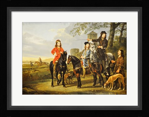 Framed Aelbert Cuyp, Starting For  the Hunt Crop Print