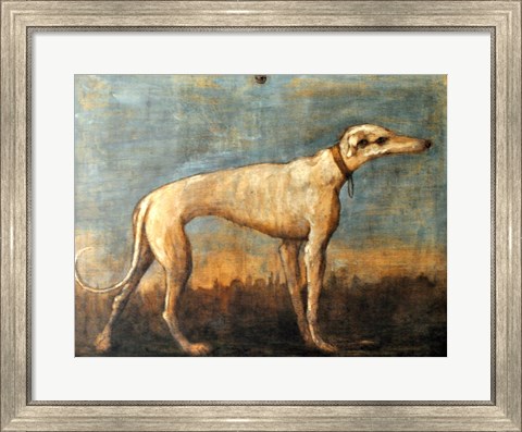 Framed Greyhound, Giandomenico Tiepolo Print