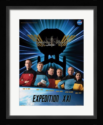 Framed Expedition 21 Star Trek Crew Poster Print