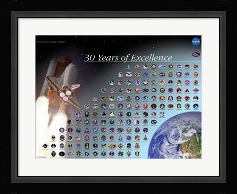 Framed NASA Space Flight Awareness - Mission Patch Poster Print