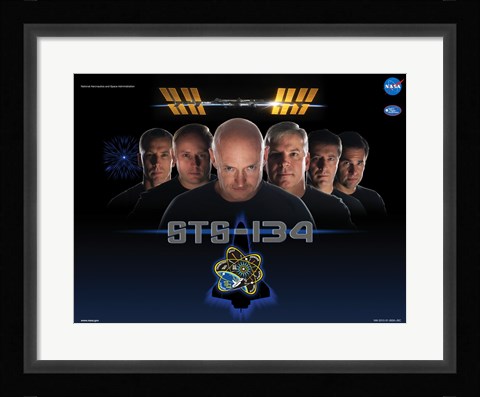 Framed NASA STS-134 Official Mission Poster Print