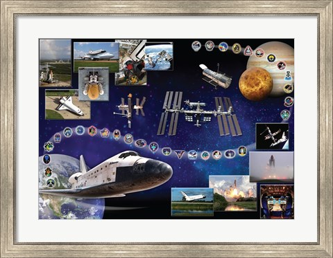 Framed Space Shuttle Atlantis Tribute Poster Print