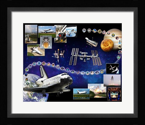 Framed Space Shuttle Atlantis Tribute 1 Print