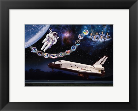 Framed Space Shuttle Challenger Tribute Poster Print
