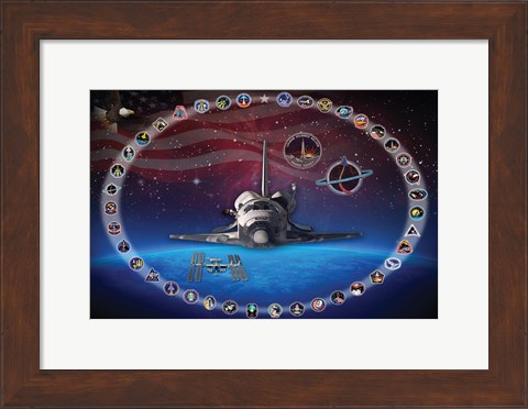 Framed Space Shuttle Discovery Tribute Poster Print