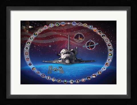 Framed Space Shuttle Discovery Tribute Poster Print