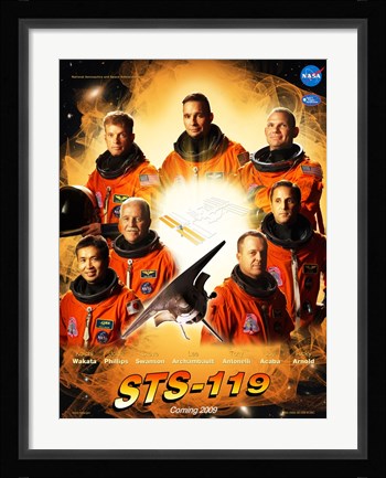Framed STS 119 Mission Poster Print