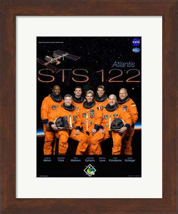 Framed STS 122 Mission Poster Print
