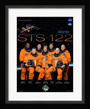 Framed STS 122 Mission Poster Print