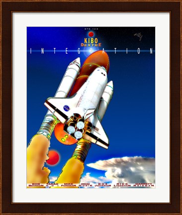 Framed STS 123 Mission Poster Print