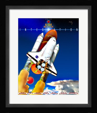 Framed STS 123 Mission Poster Print