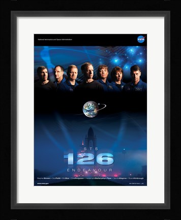 Framed STS 126 Mission Poster Print