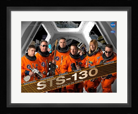 Framed STS130 Mission Poster Print