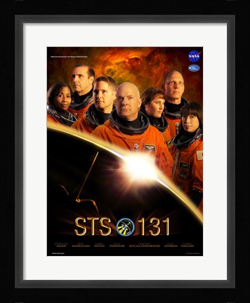 Framed STS 131 Crew Poster Print