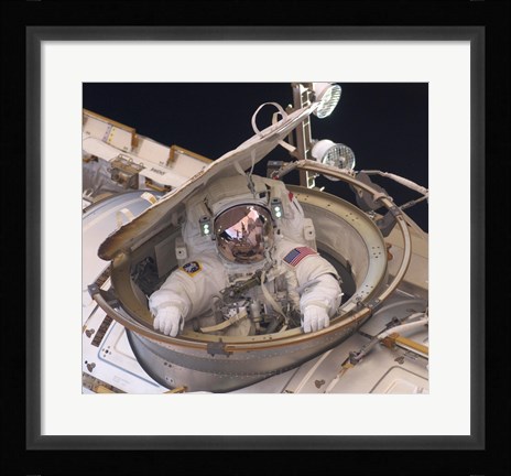 Framed Astronaut Drew Feustel Re-enters the Space Station Print