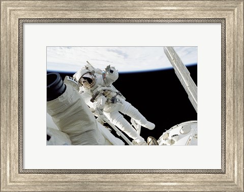 Framed Astronauts in Space Print