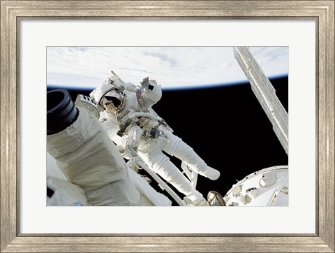 Framed Astronauts in Space Print