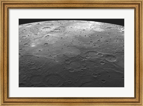 Framed MESSENGER fly by view of mercury Print