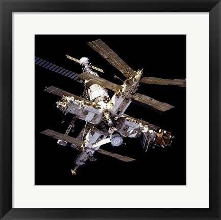 Framed Mir Space Station From Below Print