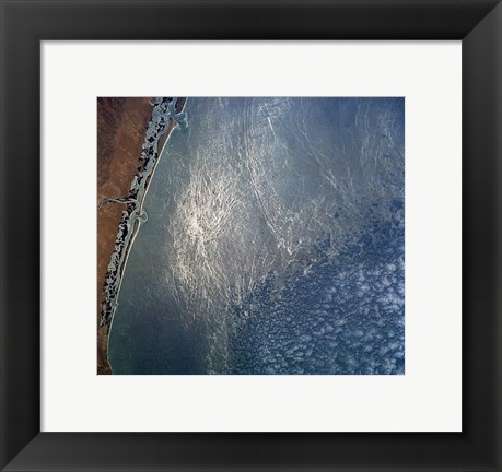 Framed Ocean wave forms of the coast of Mexico Print