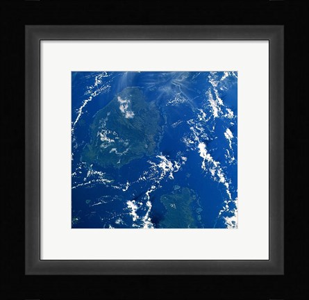 Framed Reef Base as seen from space taken by Atlantis Print