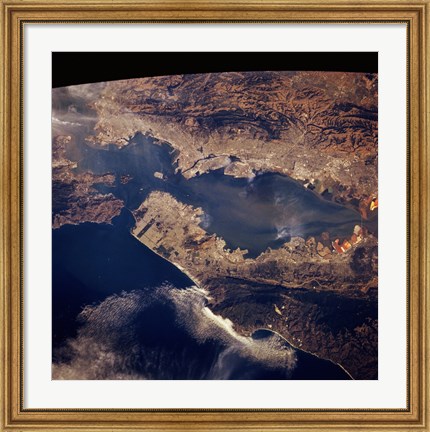 Framed San Francisco taken from space by shuttle columbia Print