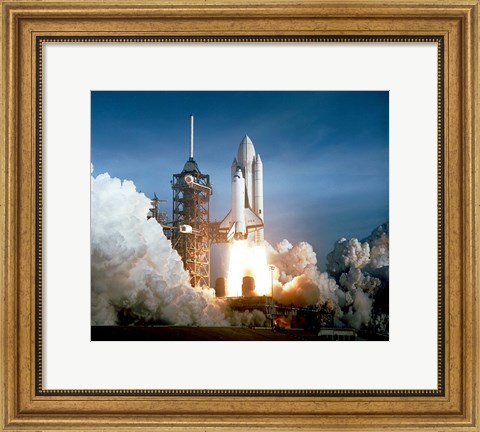 Framed Space Shuttle Columbia launching Print