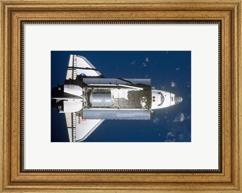 Framed STS-135 Atlantis approaches the ISS Print