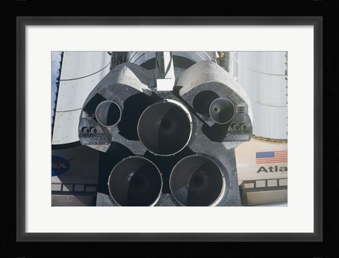 Framed STS-135 Atlantis during the Rendezvous Pitch Maneuver Print