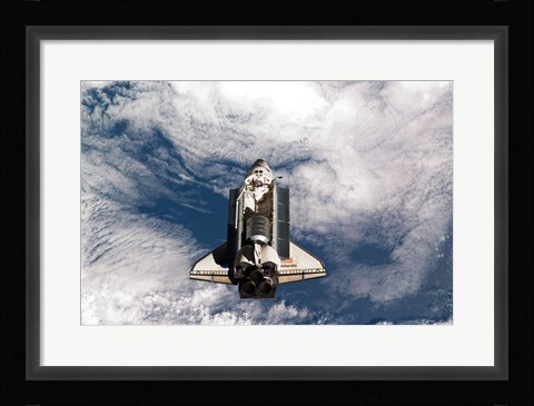 Framed STS-135 Atlantis during the Rendezvous Pitch Maneuver Print