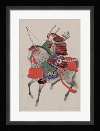 Framed Samurai Riding a Horse Print