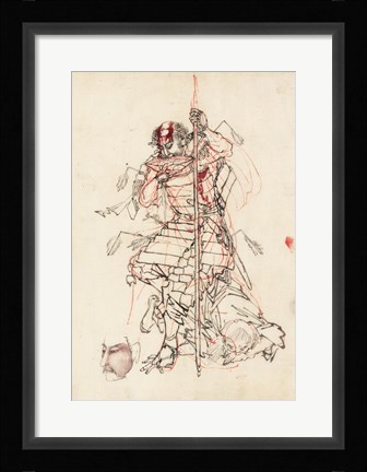 Framed Samurai Sketch Print
