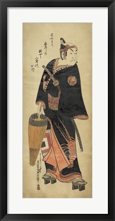 Framed Samurai In Black Print