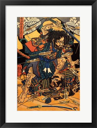 Framed Hasebe Nobutsura during the Taira Attack Print
