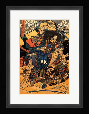 Framed Hasebe Nobutsura during the Taira Attack Print