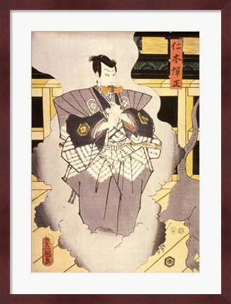 Framed Japanese, 1786 - 1864 Actor as Nikki Danjo, 1857 color woodcut Print