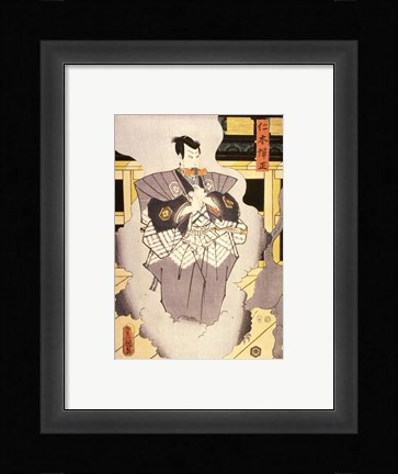 Framed Japanese, 1786 - 1864 Actor as Nikki Danjo, 1857 color woodcut Print