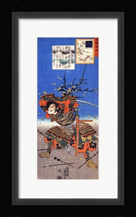 Framed Kajiwara Genda Kagesue for Umegae Print