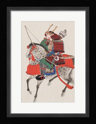 Framed Samurai on horseback Print